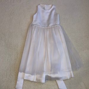 Jessica McClintock Bridal White Satin Girls Dress